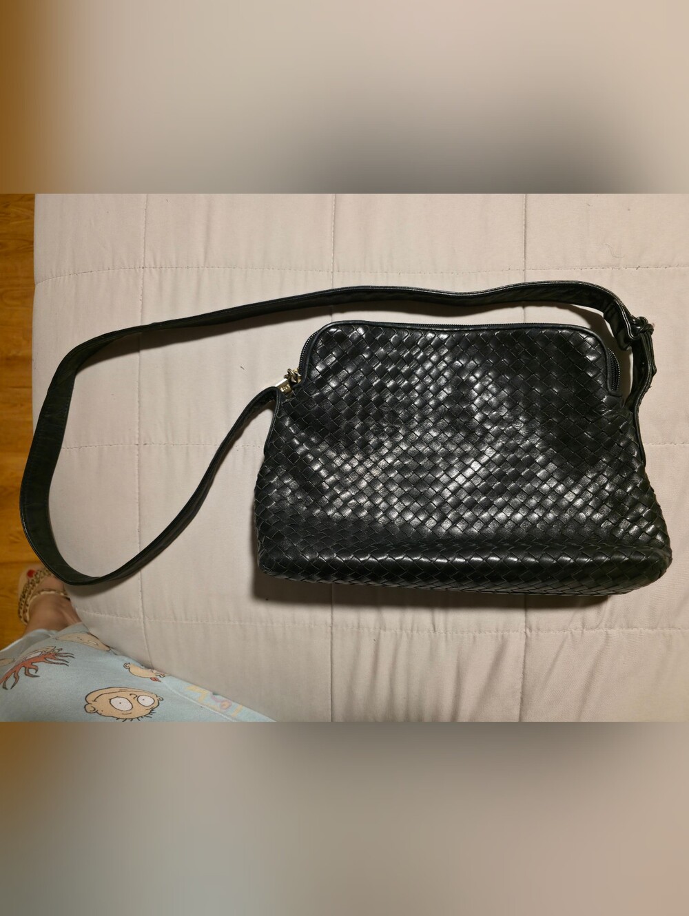 Authentic Vintage Ganson San Francisco Black Leather Crossbody Handbag Purse